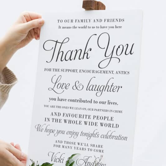 Simple Script Wedding Reception Message - Be My Guest Design