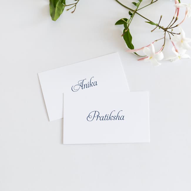 simple and elegant wedding placecards