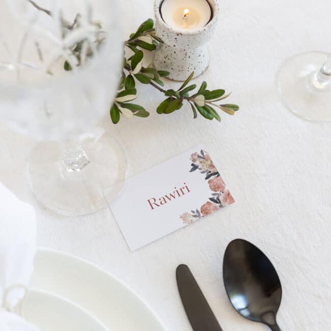 Copper Romance Place Cards