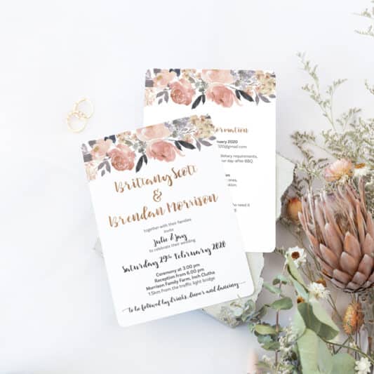 Beautiful Peonies Wedding Invitation - Be My Guest Design