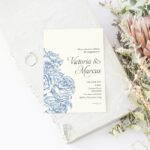 Etched Roses Engagement Party Invitation