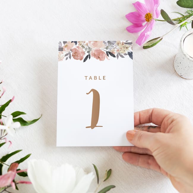 Wedding Table number cards A6 Personalised with names and date price per card 