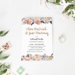 Beautiful Peonies Engagement Party Invitation
