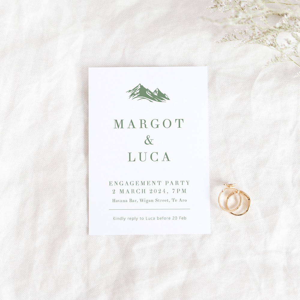 Mountain Vista Engagement Party Invitations - Be My Guest Design