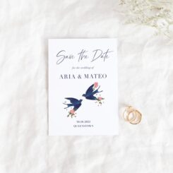 Rose and Bird Save the Date