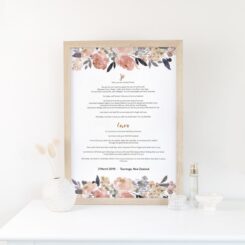Beautiful Peonies Wedding Vows Print