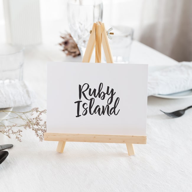 Casual luxe Black script named table numbers