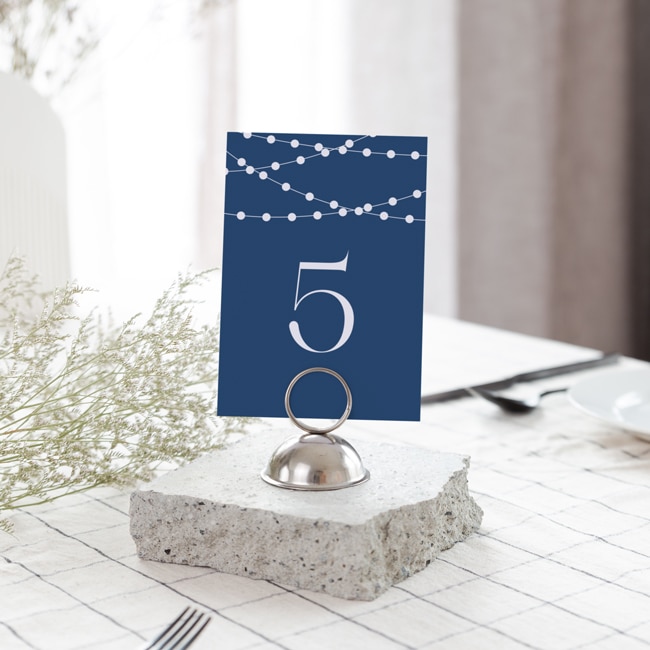 table number in metal stand