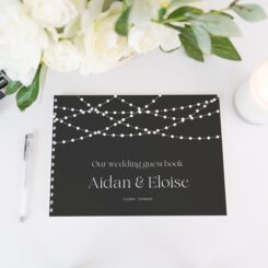 guestbook with black spine