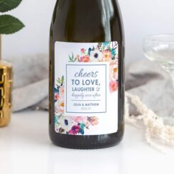 Cheers to Love Wine Labels with Beautiful Flowers
