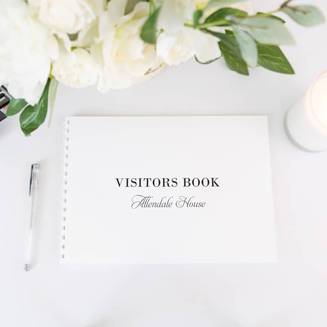 guestbook with black spine