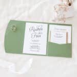 Simple Script Pocketfold Wedding Invitation