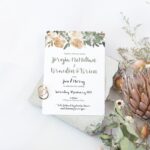 Green and Gold Flowers Wedding Invitation