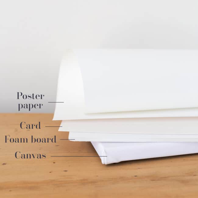 board, card, canvas and poster paper comparison