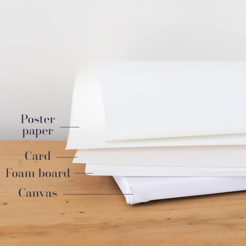 board, canvas and poster paper comparison