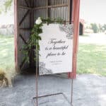 Engraved Roses Welcome Sign