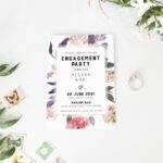 Vintage Peony Engagement Party Invites