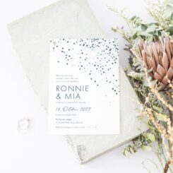 Organic Confetti Layered Wedding Invitation