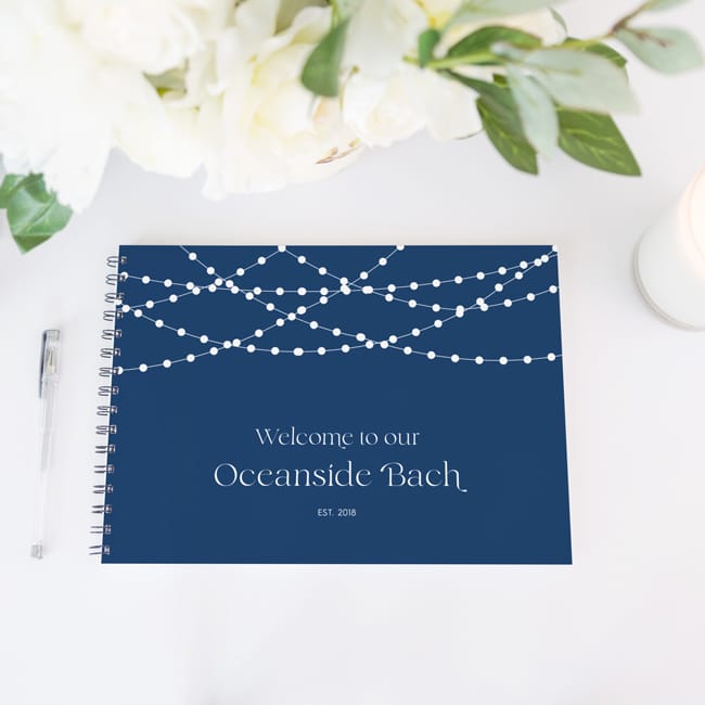 Fairy lights Navy Visitor Guestbook