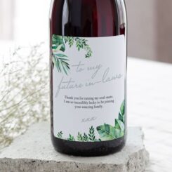 "To my future in-laws" Wine Labels