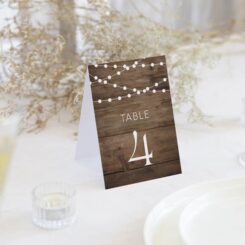 Rustic Fairy Lights Table Numbers