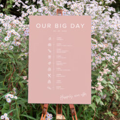 Simple Blush Wedding Timeline Sign
