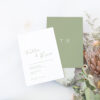 sage green wedding invitation, double sided