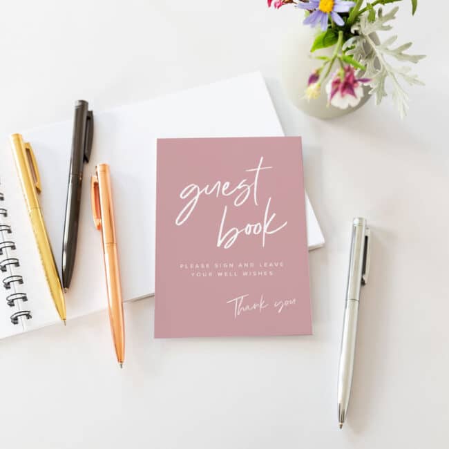 Simple Blush Wedding Guest Book - Image 4