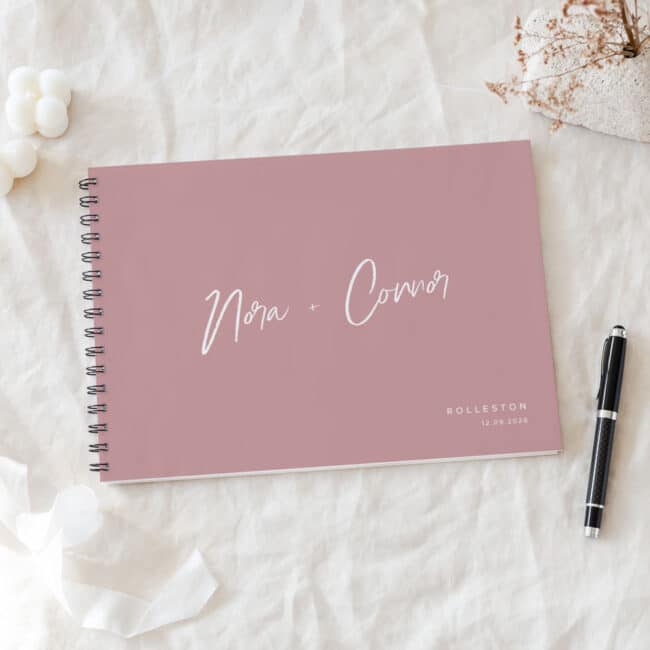 Simple Blush Wedding Guest Book - Image 3