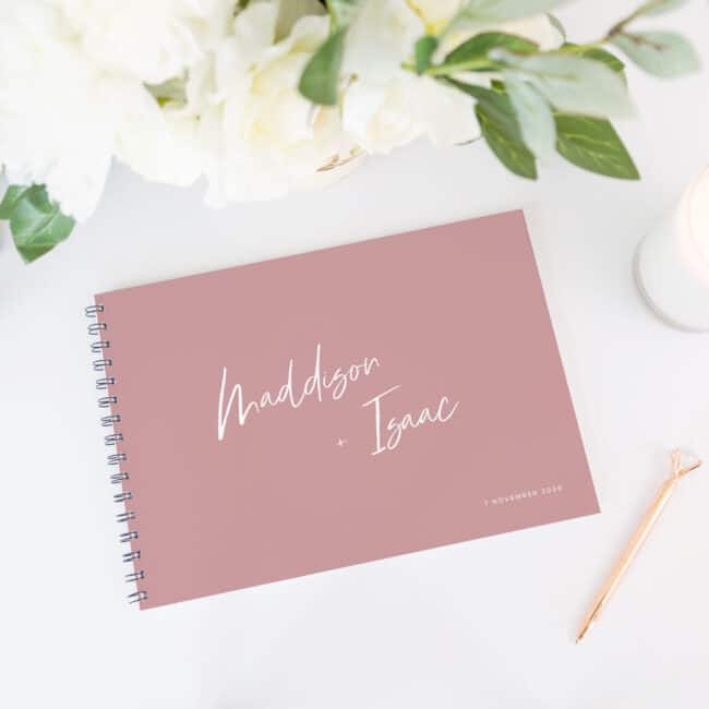 Simple Blush Wedding Guest Book
