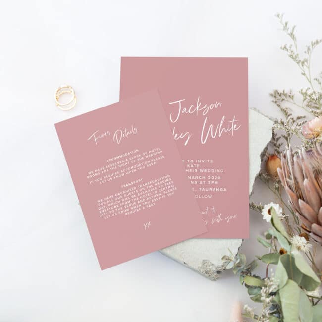 Simple Blush Wedding Invitations - Image 4