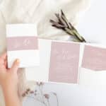 Simple Blush Pocketfold Wedding Invitation