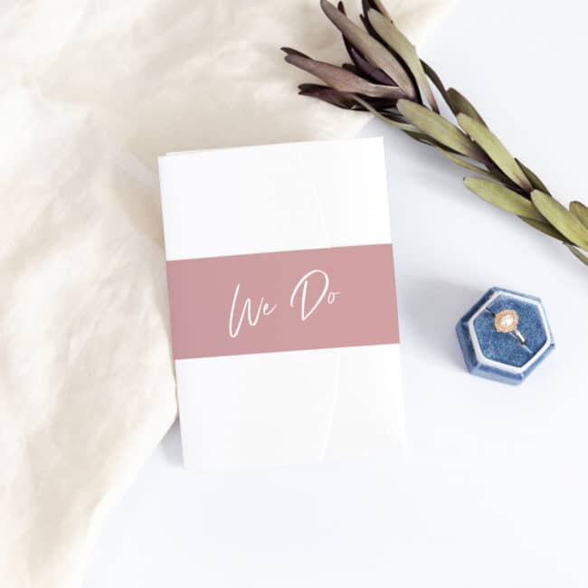 Simple Blush Pocketfold Wedding Invitation - Image 5