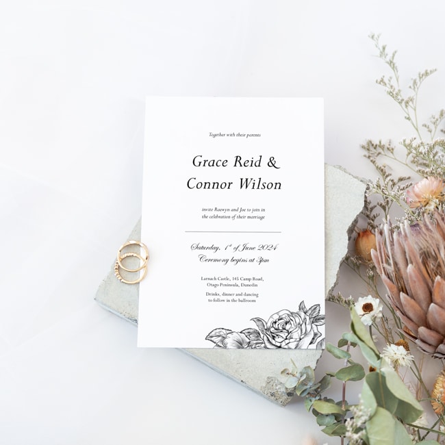 Elegant Black & White Wedding Invitations | Beacon Lane