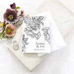 Engraved Roses Folded Wedding Invitations