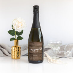 Rustic Luxe Engaged Wine Label