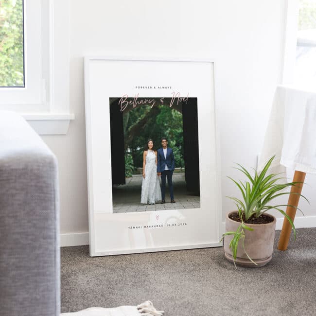 Simple Blush Wedding Photo Print - Image 2