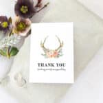 Watercolour Deer Thank You Card