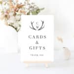 Red Deer Antlers Cards and Gifts Sign