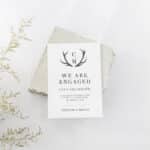 Red Deer Antlers Engagement Party Invitation