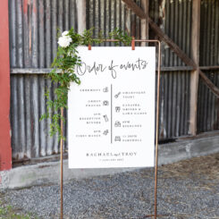 Lovely Lucy Wedding Order of Events Sign