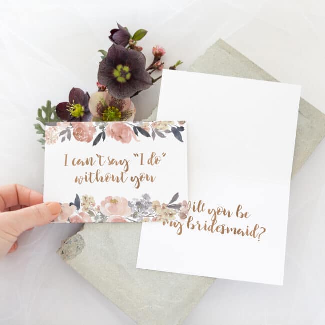 inside of bridesmaid card