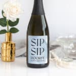 'Sip Sip Hooray' Wine Label