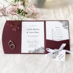 Engraved Roses Pocketfold Wedding Invitation