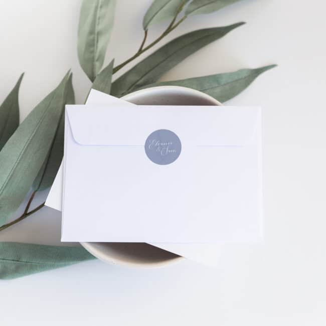 envelope seal on white envelope