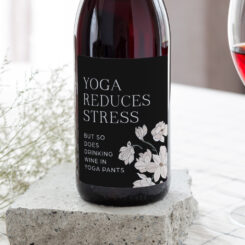 "Yoga Reduces Stress" Label