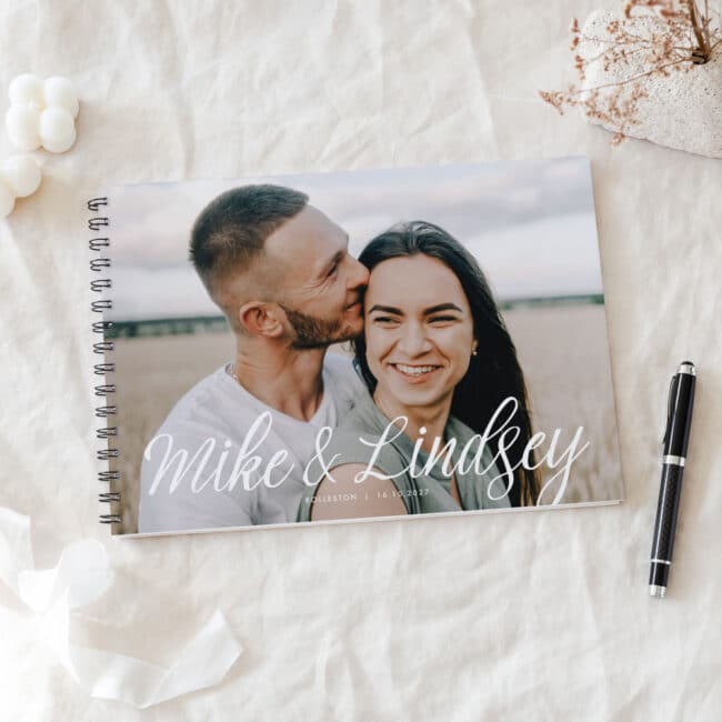 guestbook with black spine
