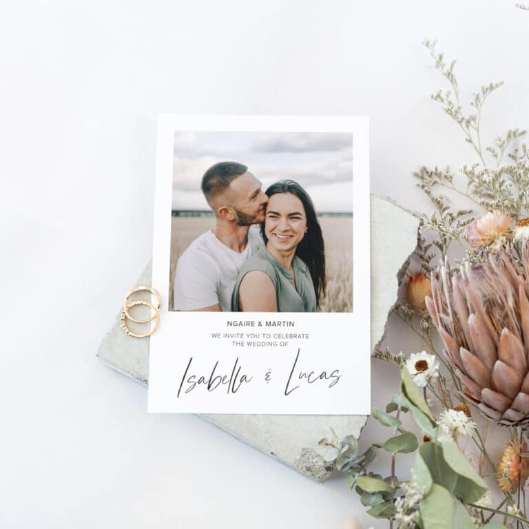 Modern Polaroid Wedding Invitations - Be My Guest Design