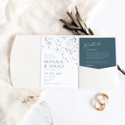 Organic Confetti Pocketfold Wedding Invitation
