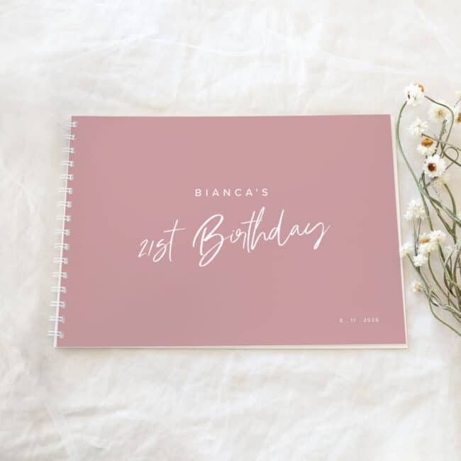 Simple Blush 21st Birthday Party Guestbook